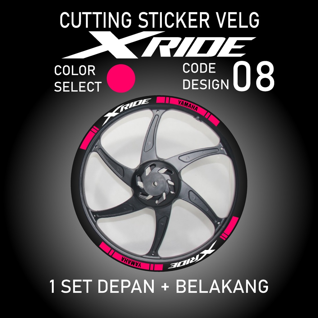 Kenzie Sticker - Aksesoris Stiker Cutting Sticker List Velg Yamaha XRIDE 125 New Old Racing Lis Pele