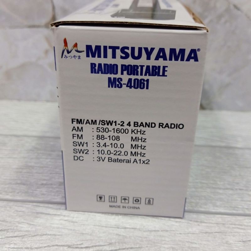 Radio Portable Mitsuyama MS - 4061 AM FM SW 4 Band World Radio