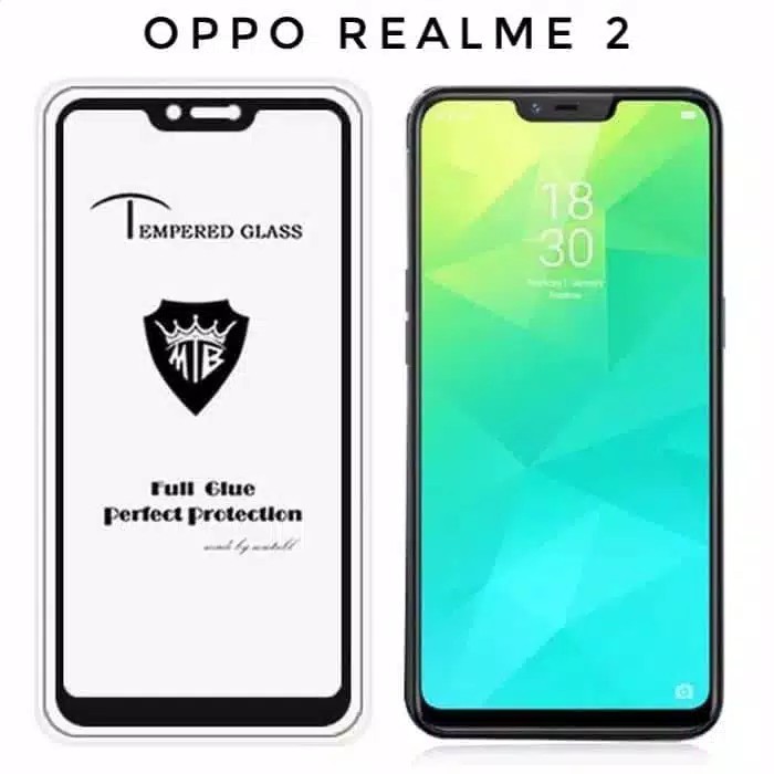 Tempered Glass Colour OPPO REALME 2/3/3 PRO /5 PRO Anti Gores Kaca Full Layar Premium Quality