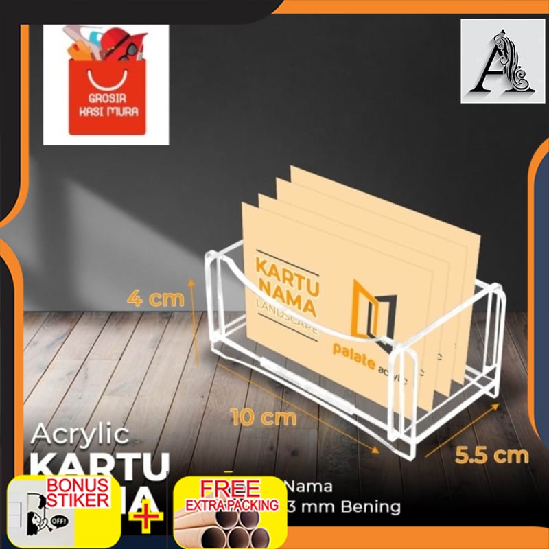 

Grosir acrylic /akrilik name card holder / tempat kartu nama holder