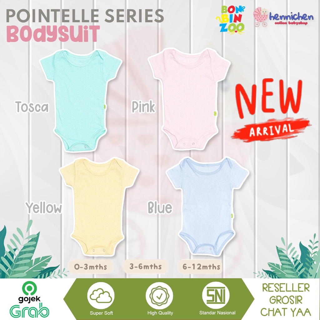 BONBINZOO BODYSUIT POINTELLE BABY BAJU JUMPER ANAK SEGITIGA 0-12 BULAN