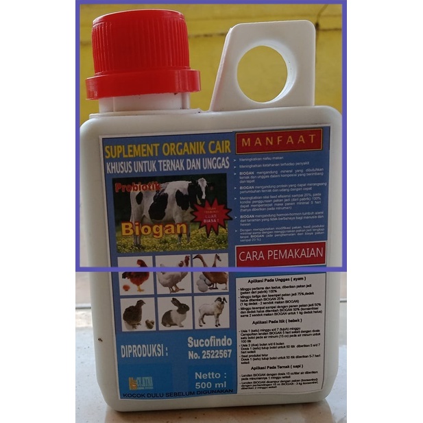 

✔ COD ✔ SUPLEMEN ORGANIK CAIR (SOC) BIOGAN UNTUK AYAM DAN BEBEK PETELUR 500 ml