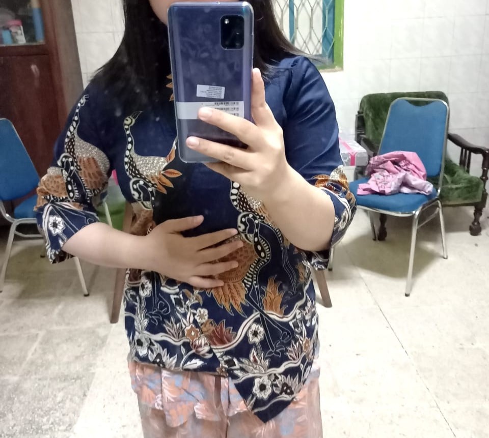 Atasan Blouse Batik Wanita Lengan Panjang Model Kimono Bahan Katun Stretch, 262 Aon#