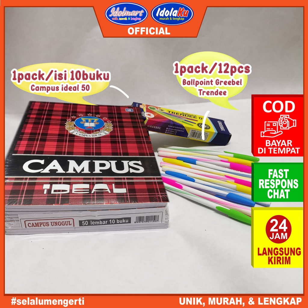 IDOLAKU  Buku Tulis Campus Ideal isi 50 Lembar