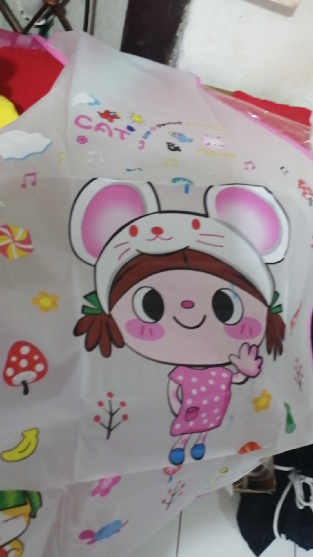 Apron Cute Cartoon Waterproof/celemek Anti Basah Bahan Plastik