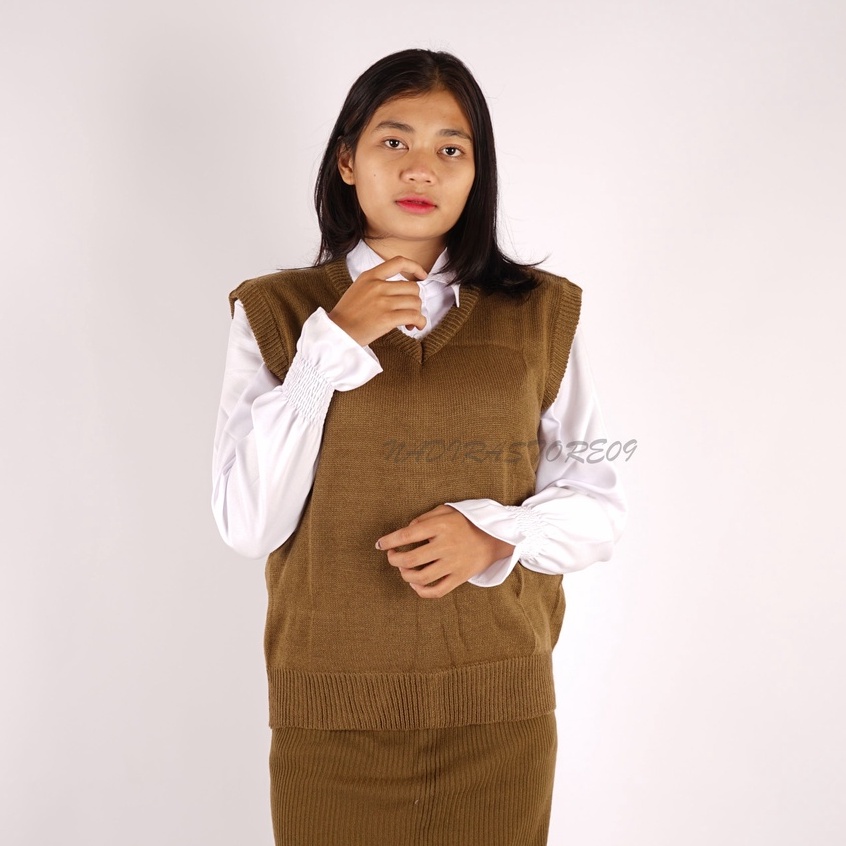 ROMPI RAJUT VEST POLOS PREMIUM TEBAL