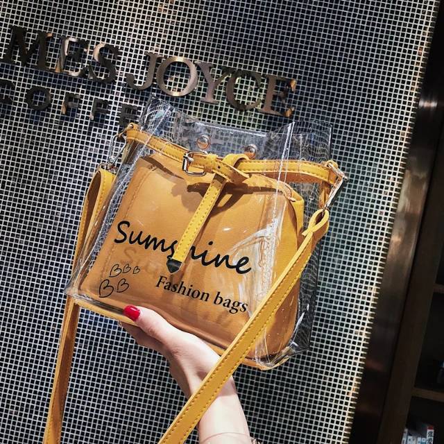 Cibill Sunshine  - Tas Selempang Wanita Bening Transparan Mika-3