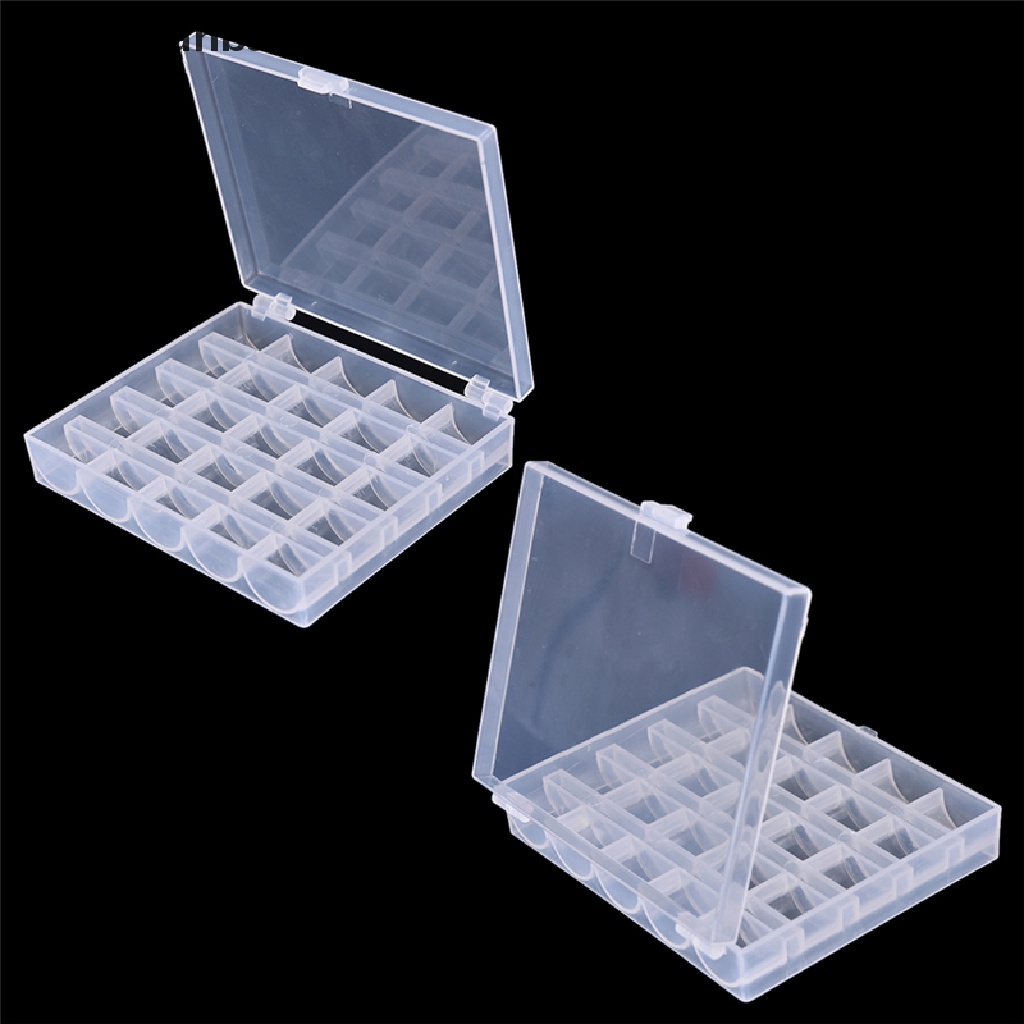 [tiantianbaofu] 25 Cell Empty Bobbins Spools Box Sewing Machine Bobbin Case Organizer Storage Boutique