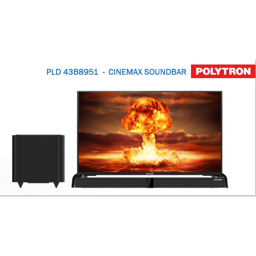 Polytron LED TV 43 Inch Soundbar Frameless TV HDMI USB Movie 43B8951