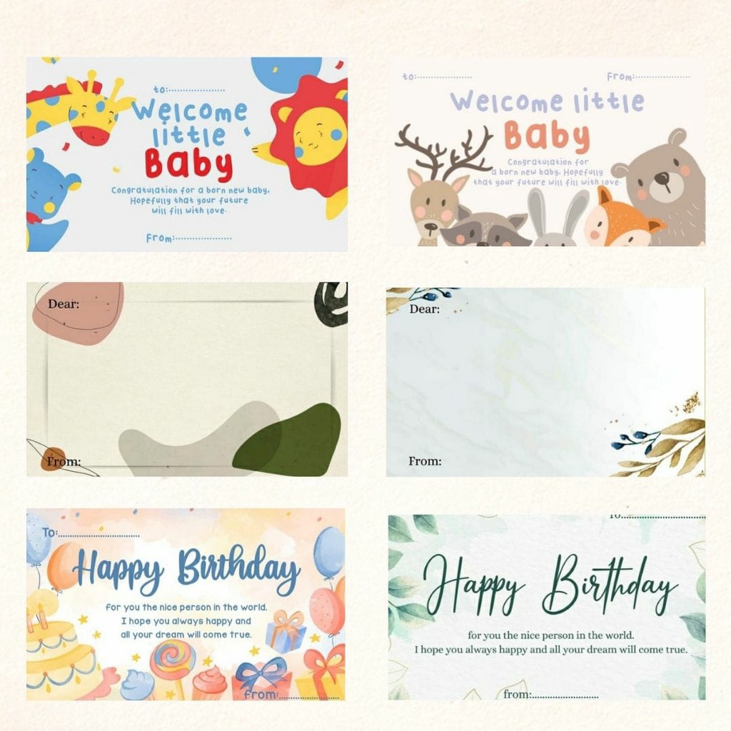 

Kartu Ucapan/Birthday Card/New Born Card/Blank Card