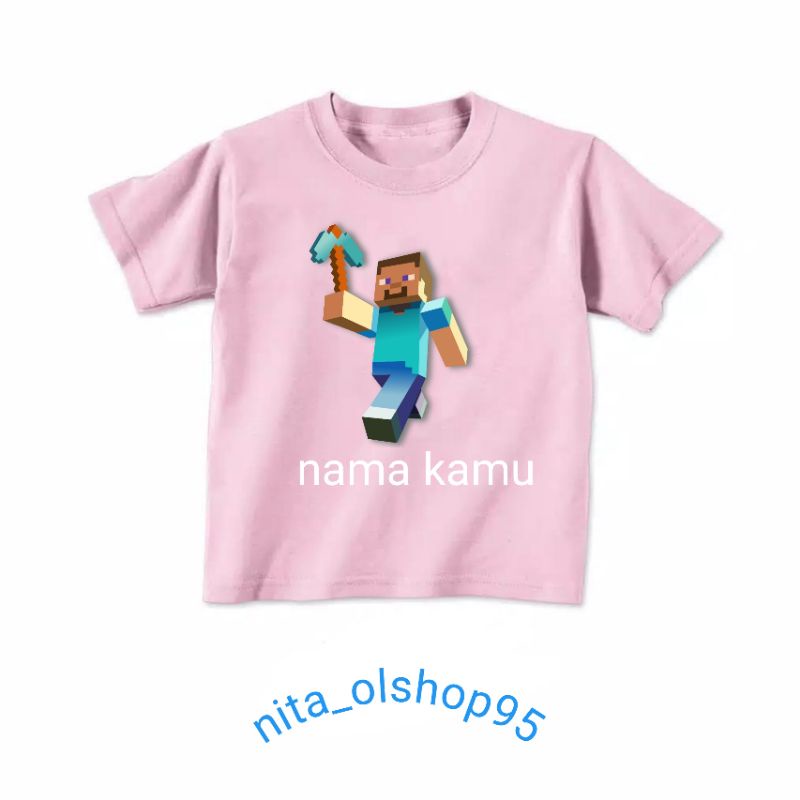 baju minicraft / kaos minecraft / kaos anak karakter