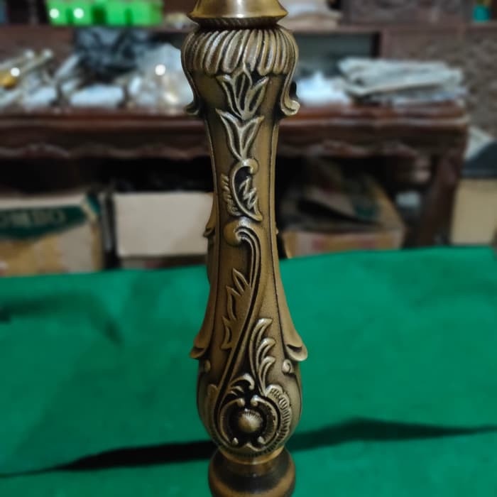 Handle Pintu Rumah Kuningan Motif Batik 80 cm Asli Kuningan