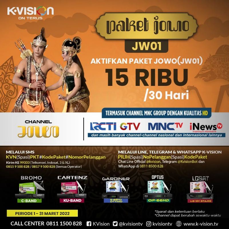 Jual Paket Jowo (JW01) K-Vision 1 bulan Indonesia|Shopee Indonesia
