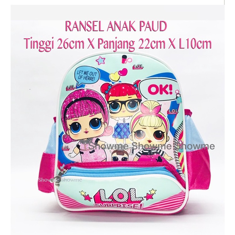 Showme Tas Ransel Anak Sekolah PAUD 10in (T26cm X P20cm X L10cm) HELLO KITTY