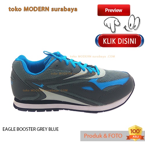 EAGLE BOOSTER GREY BLUE sepatu pria running casual sneaker