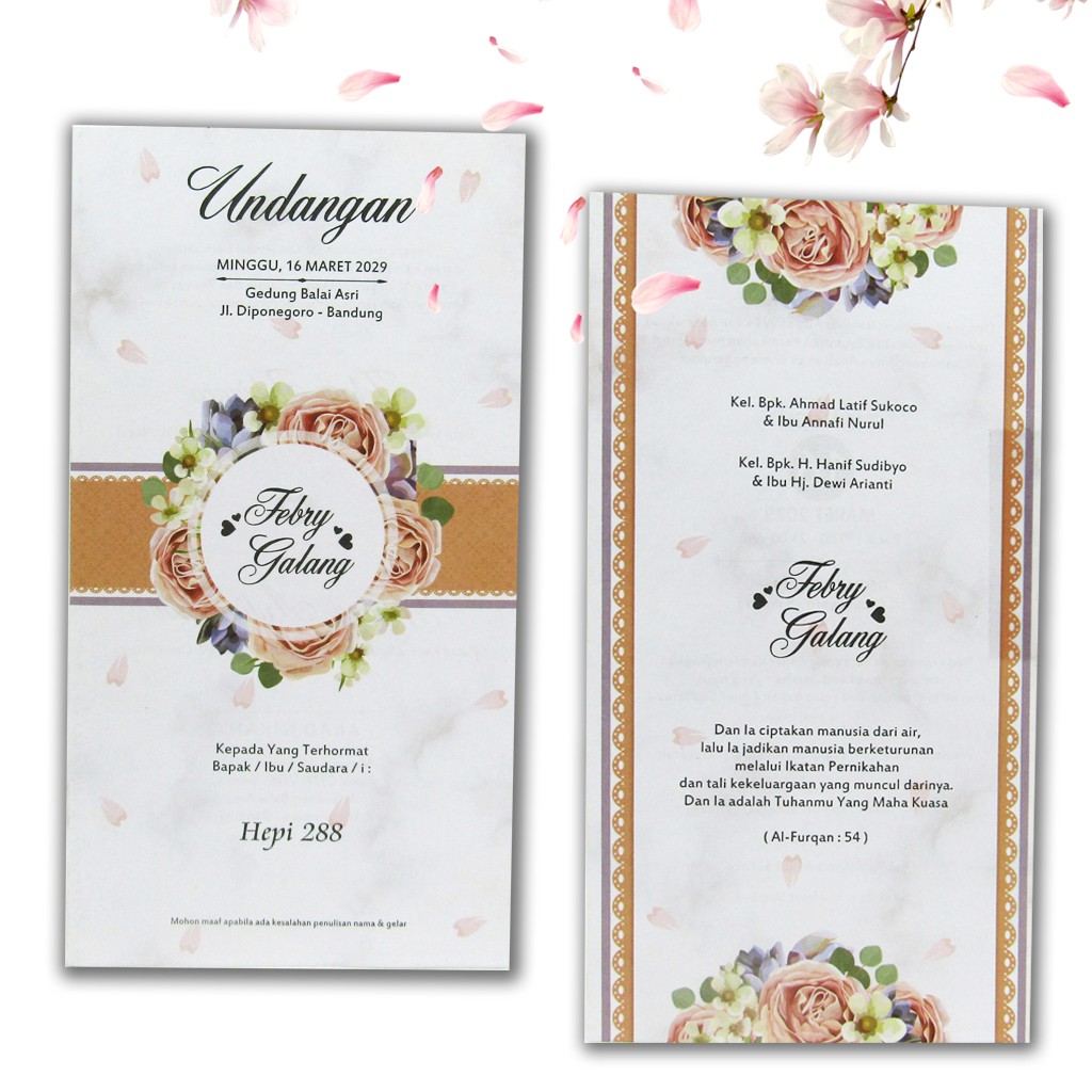 Undangan Model Hepi288, Desain Terbaru, Simpel, Cantik