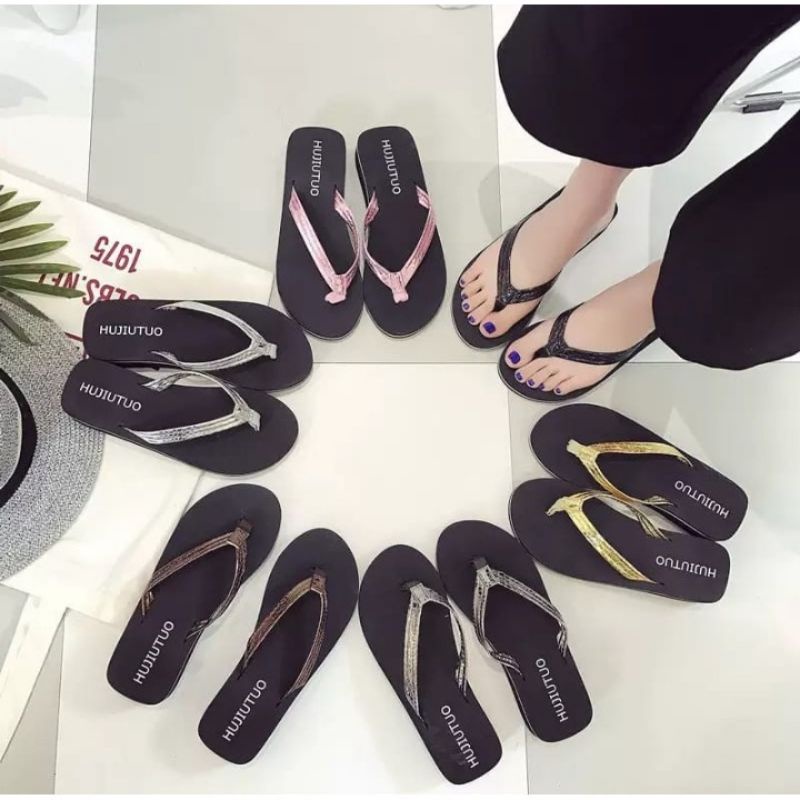 SANDAL JEPIT WEDGESS WANITA  HJT ( RS 05 )