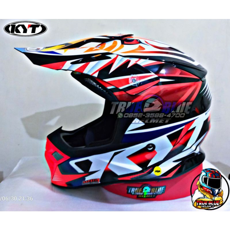 HELM KYT CROSS SKYHAWK TAMPER RED Original 100% Free Kacamata Gogle