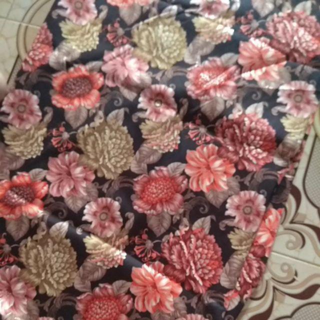 Bahan Kain Sofa Halus Mengkilap Motif Bunga - Rose