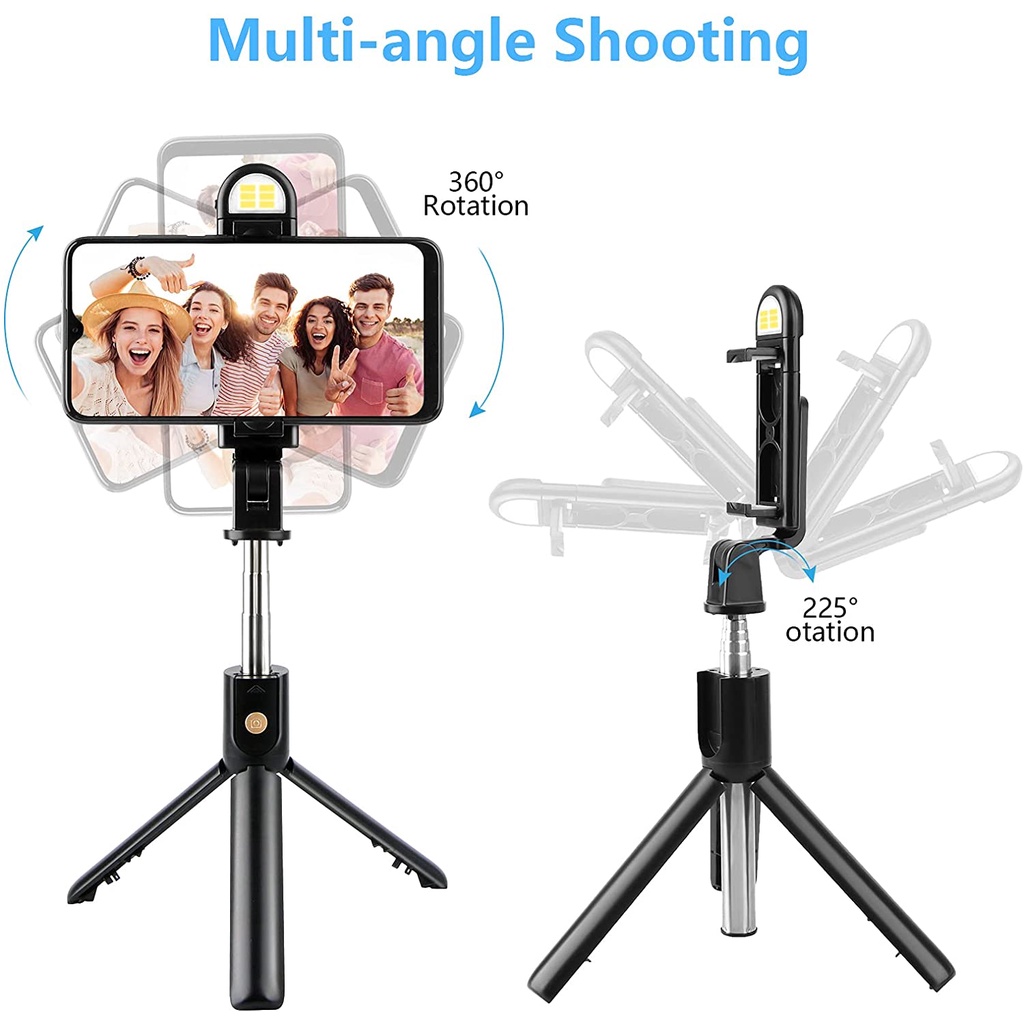 Tongsis 3 in 1 Lampu S03-S LED Remote Control - Tripod - Stand Holder HP Selfie