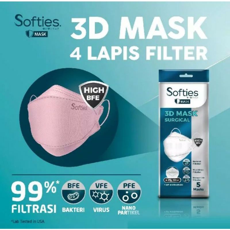 SOFTIES Masker Surgical 3D KF24