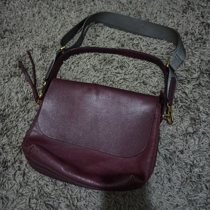 fossil maya flap crossbody fig preloved