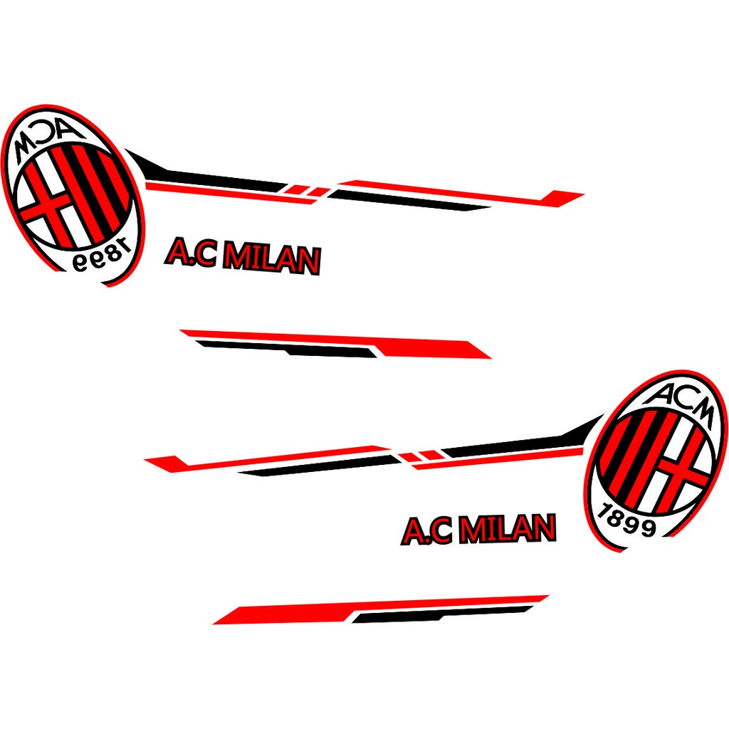 Sticker Cutting Decal Motif Ac Milan Untuk All Mobil Terutama Agya