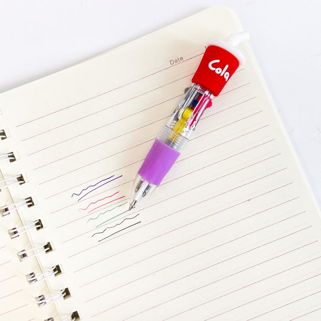 PULPEN CETEK 4 WARNA BURGER KOLA COLA PEN PENA LUCU UNIK READY GROSIR COD-5