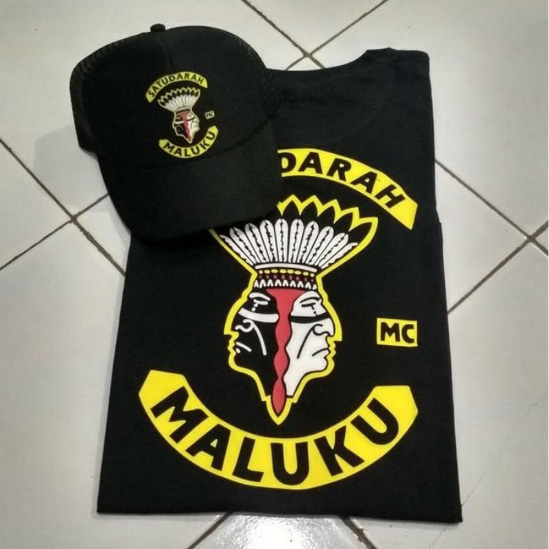kaos satu darah maluku + topi bahan lembut tidak gerah dan nyaman dipakainya