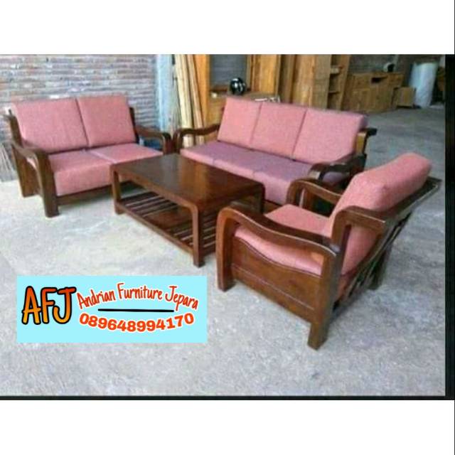 Kursi tamu meja tamu dari kayu jati