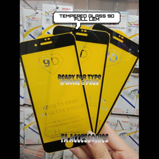 Tempered glass 5d full lem iphone 8 plus hitam