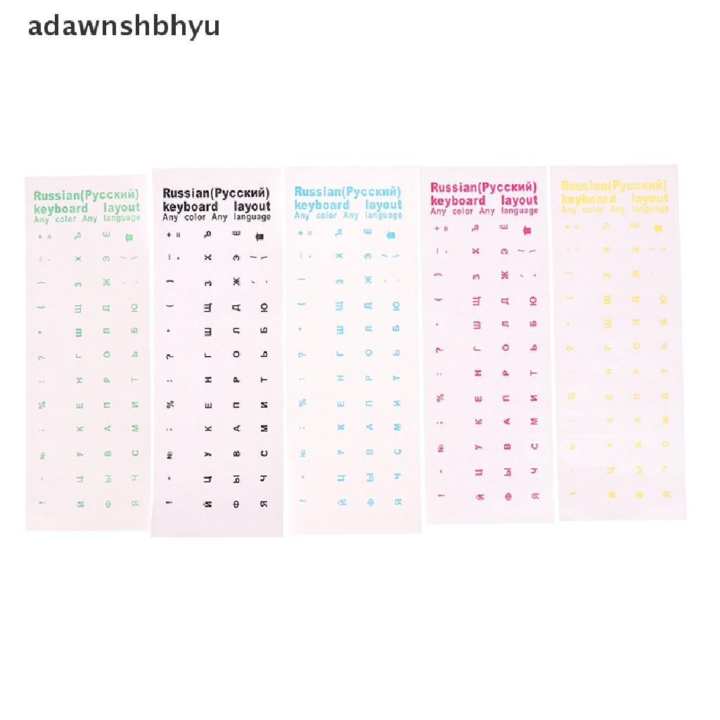 Adawnshbhyu Stiker Rusia Bening Film Sampul Keyboard Huruf Bahasa Untuk Notebook