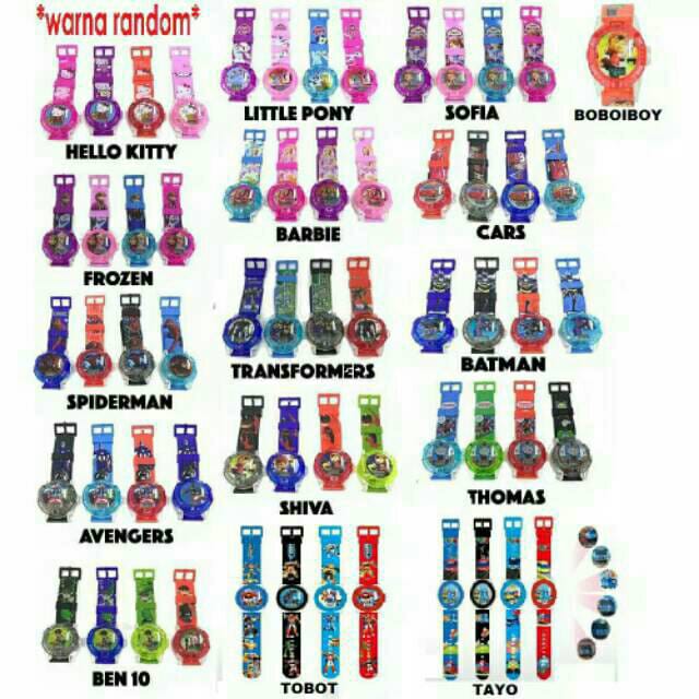 Ready Stok Jam Tangan Anak Laser Melody Karakter Ben10