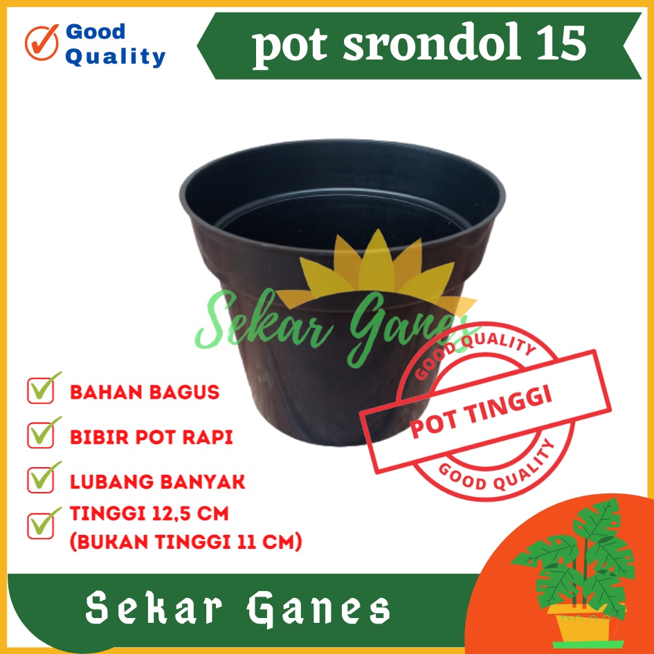 Pot Tinggi Srondol 15 Hitam - Pot Tinggi Usa Eiffel Effiel 18 20 25 Lusinan Pot Tinggi Tirus 15 18 20 30 35 40 50 Cm Paket murah isi 1 lusin pot bunga plastik lusinan pot tanaman Pot Bibit Besar Mini Kecil Pot Srondol 15