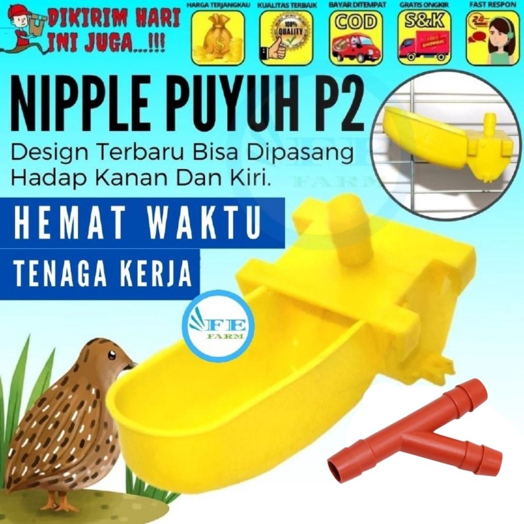 Nipple Nipel Nepel Puyuh P2 Tempat Minum Niple Nippel Burung Puyuh FEFARM