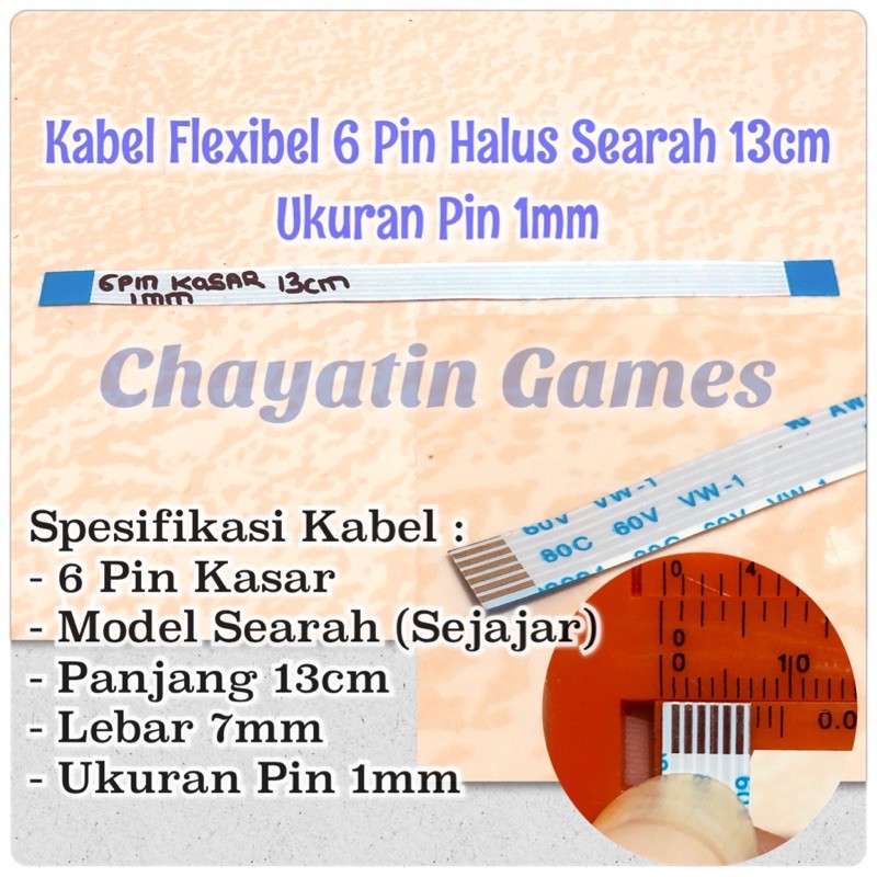 Kabel Flexibel 6 Pin Kasar Searah Panjang 13cm Ukuran Pin 1mm