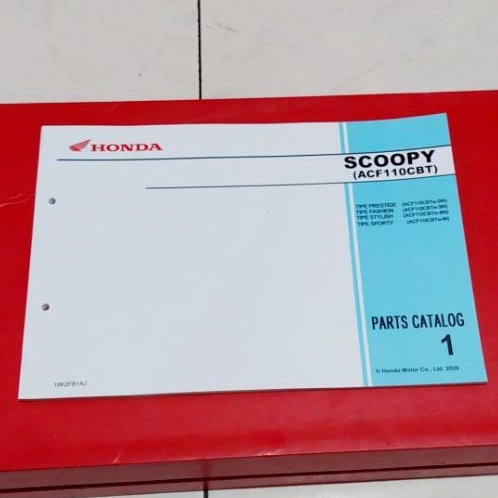 buku katalog motor honda scoopy donat ring 12 buku mesin