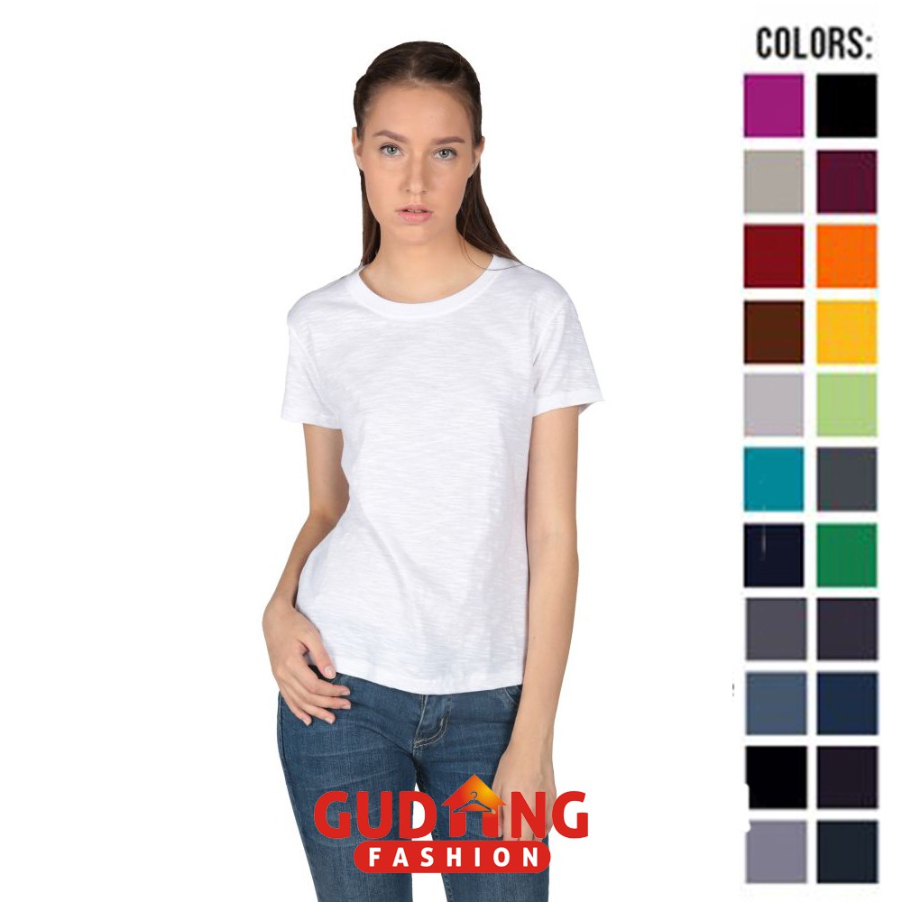 Kaos Polos Wanita Lengan Pendek Cotton Combed S20 - Banyak Pilihan Warna FW (COMB)