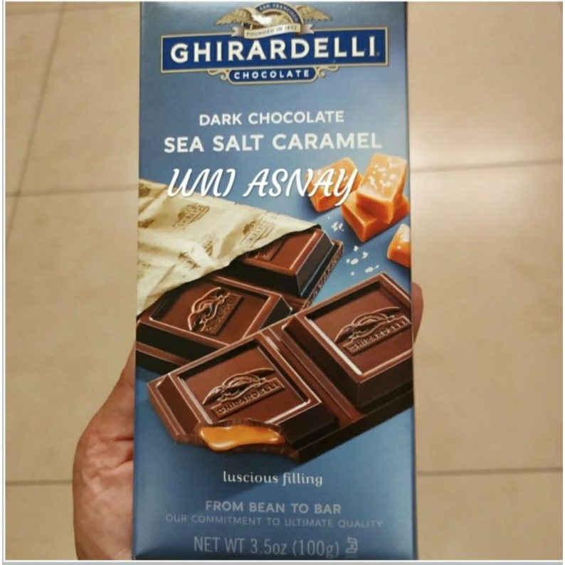 Ghirardelli Chocolate Dark Chocolate  Sea Salt Caramel 100 Gram