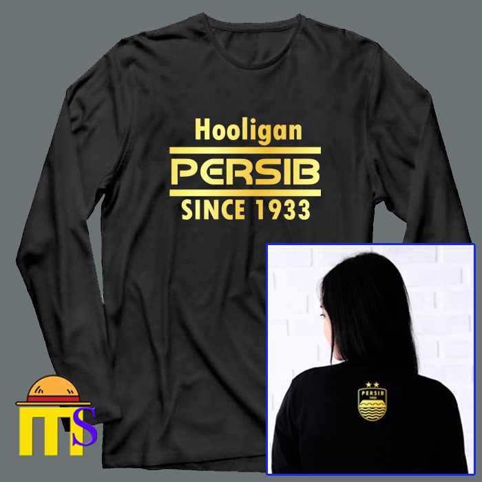 KAOS BAJU DISTRO BOLA MURAH VIKING BOBOTOH PERSIB Bandung Lengan Panjang Hooligan Gold Emas
