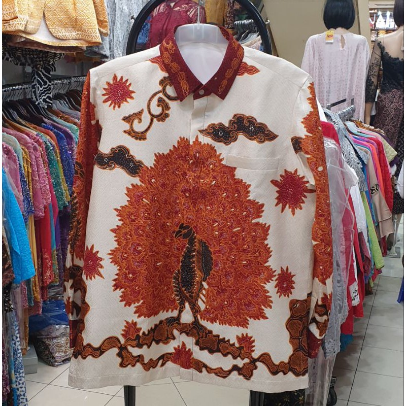 KEMEJA BATIK PRIA SUTRA ATBM TULIS MERAK