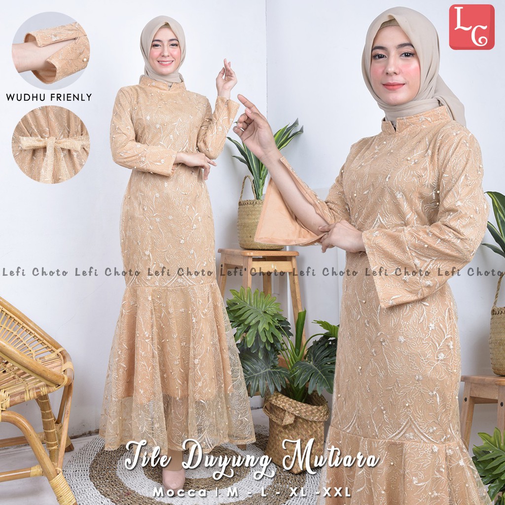 Gamis Duyung Full Tulle Mutiara