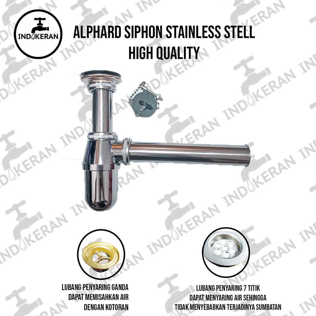 INDOKERAN - Siphon Botol Wastafel Stainless - High Quality