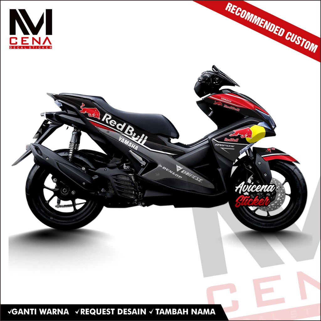 Sticker Decal Aerox 155 Decal Sticker Aerox 155 Striping Aerox Full Body Dekal Aerox redbull Racer