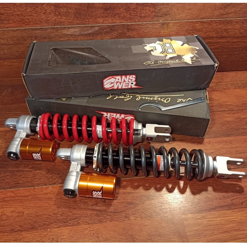 (KLX150/BF) ANSWER - MONOSHOCK SHOCK BELAKANG LENGH 403 MM - RED & GREY