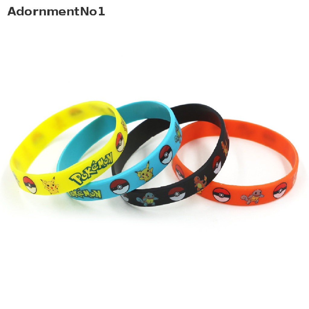 (AdornmentNo1) Gelang Tangan Silikon Motif Kartun Pokemon Pikachu Untuk Anak Laki-Laki / Perempuan