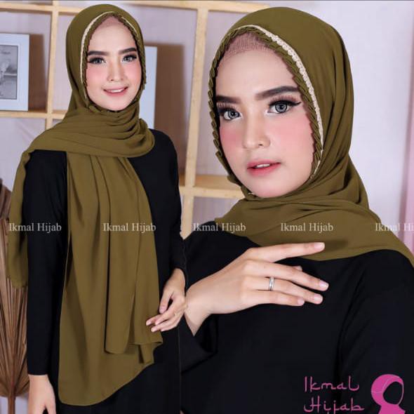 (PROMO)  Pashmina KCB RENDA 175 x 70 Pasmina Tali Lipit Gerigi / Pashmina Renda Premium