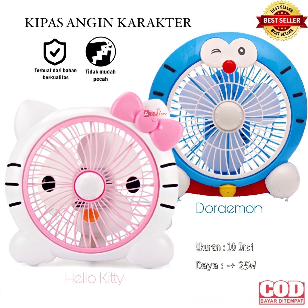 ( BISA COD ) PROMO KIPAS ANGIN KARAKTER / KIPAS ANGIN MEJA / KIPAS ANGIN LUCU USB CHARGE / KIPAS ANGIN DORAEMON / KIPAS ANGIN HELLO KITTY / KIPAS ANGIN KARAKTER 10 INCI / KIPAS ANGIN DUDUK SUDAH DILENGKAPI DENGAN KABEL USB