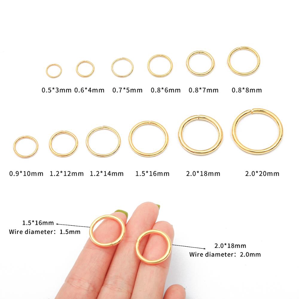 Cincin Jump Ring Bulat Model Terbuka Ukuran 12 / 14 / 16 / 18 / 20mm Untuk Aksesoris DIY