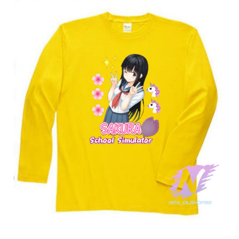 sakura school simulator kaos anak lengang panjang baju sakura